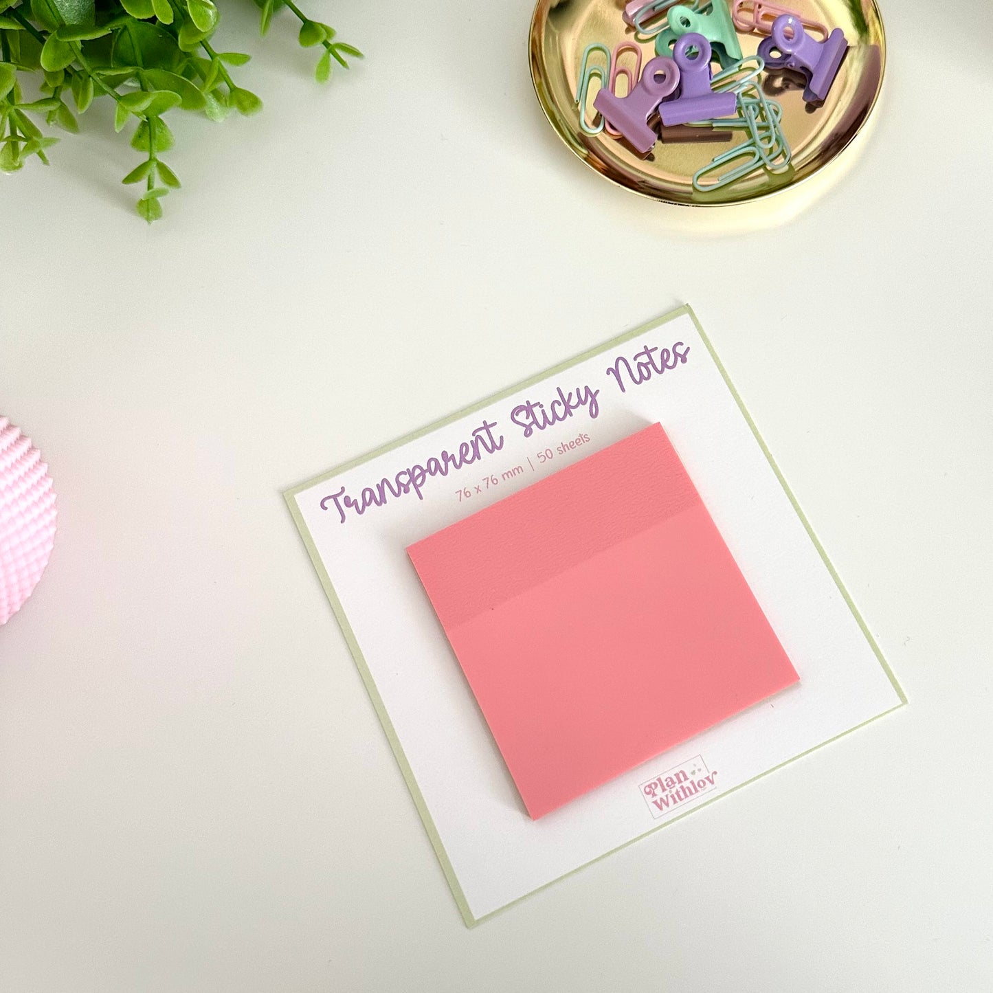 TRANSPARENT STICKY NOTES „Vintage Pink“