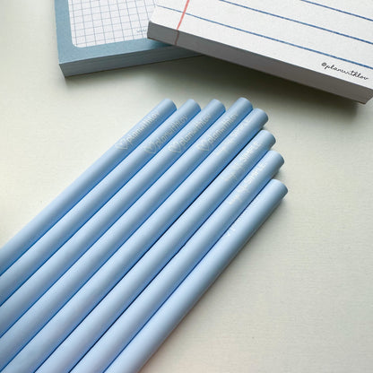 pencil | pastel blue | "keep life simple"