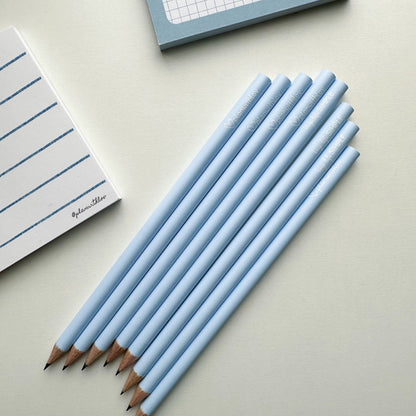 pencil | pastel blue | "keep life simple"